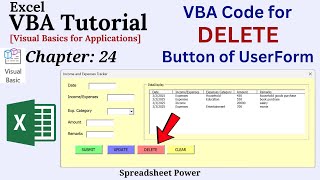 How to Write VBA Code to Delete a Record in Excel | VBA Tutorial Chapter 24