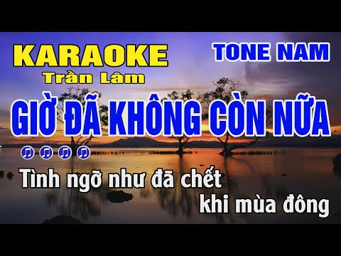 Karaoke Giờ Đã Không Còn Nữa Tone Nam ( Bm ) Trần Lâm