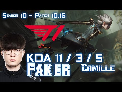 T1 Faker CAMILLE vs QIYANA Mid - Patch 10.16 KR Ranked