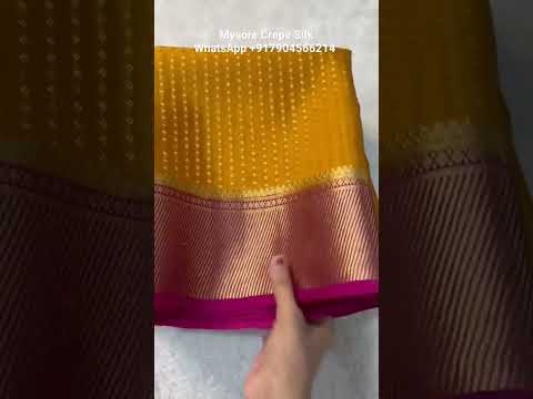 Elegant Flower Buttas Pure Mysore Crepe Silk Sarees With Silk Mark-Whatsapp 7904566214 #geethusarees