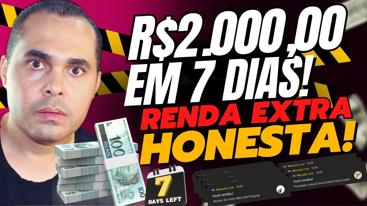 Homem fez RENDA EXTRA de R$2.000,00 por mês! Pagando todos os meses Sem Shopify só Mercado Livre