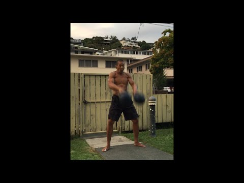 Day 162 Working Out in Hawaii- 12 kg Kettlebell Snatch+Thrusters x 10 Minutes- Oct. 23, 2020 6:56 pm