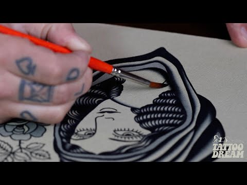How to paint tattoo flash with Paul Dobleman