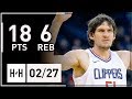 Boban Marjanovic Full Highlights Clippers vs Nuggets (2018.02.27) - 18 Points, 6 Reb