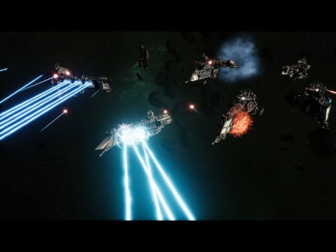 Imperial Navy vs Tau Merchant Fleet - 4K Quality - Battlefleet Gothic Armada 2
