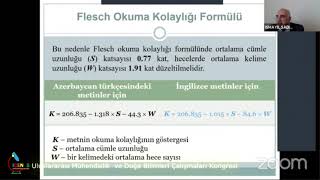 İsmayıl Sadıqov: Azerbaycan Türkçesindeki Metinler Için Kelime Sıklıklarına Dayalı Okunabilirlik Formülleri