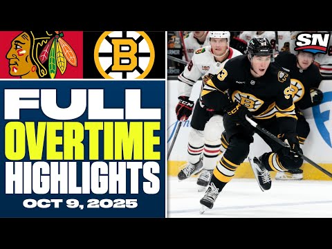Chicago Blackhawks at Boston Bruins | FULL Overtime Highlights - October 9, 2025