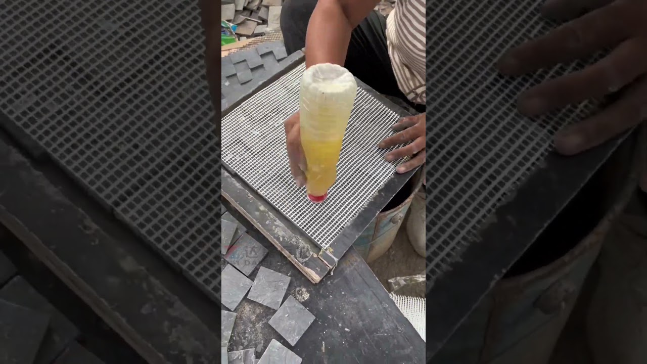 Handcraft Square Black Slate Mosaic Tile Mesh Back