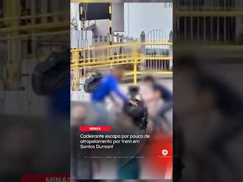 Cadeirante escapa por pouco de atropelamento por trem em Santos Dumont