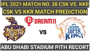 CSK VS KKR TODAY IPL MATCH, ABUDHABI PITCH REPORT.