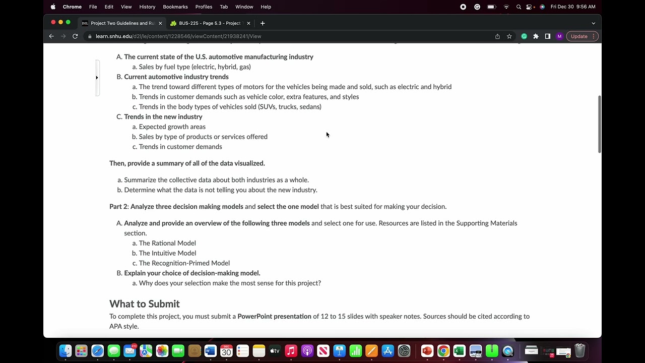 BUS 225 - Project Two Lecture