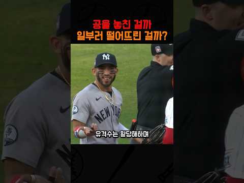 공을 놓친 걸까 일부러 떨어뜨린 걸까