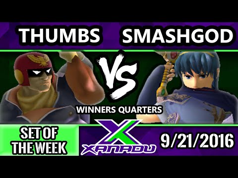 S@X 168 - Thumbs (Captain Falcon) Vs. SmashG0D (Marth) SSBM Winners Quarters - Smash Melee