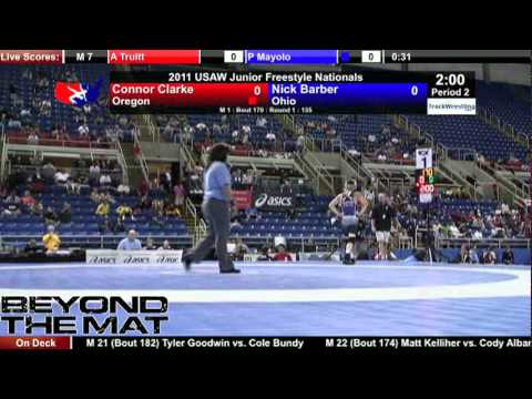 Junior Freestyle 135 - Connor Clarke (OR) vs. Nick Barber (OH)