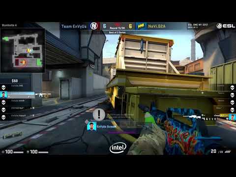 s1mple stunning quad kill clutch Train Na'Vi vs EnVyUs ESL One New York 2017