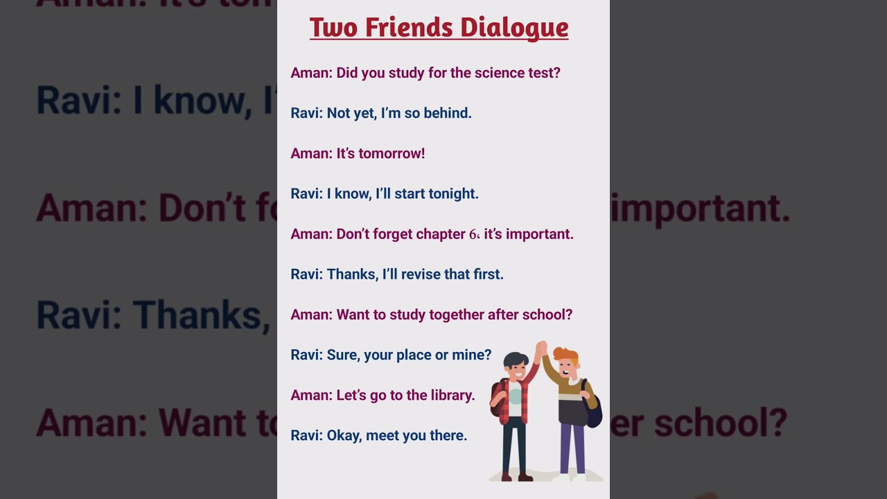 Dialogue writing between Two Friends #twofriends #dialoguewriting #viral #shorts