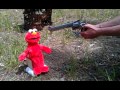 Elmo gets shot in the face and loses his head