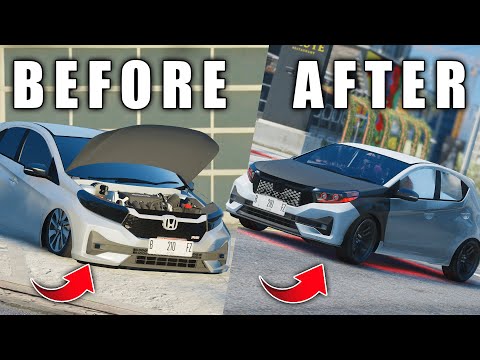 REBUILD ULANG BANGKAI MOBIL BRIO TERBENGKALAI !! MODIF ALA MOBIL INDO DI GTA 5 ROLEPLAY !!