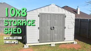 DIY installation 10x8 ft. US Leisure Keter Stronghold Resin Storage Shed