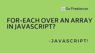 Foreach over an array in JavaScript?