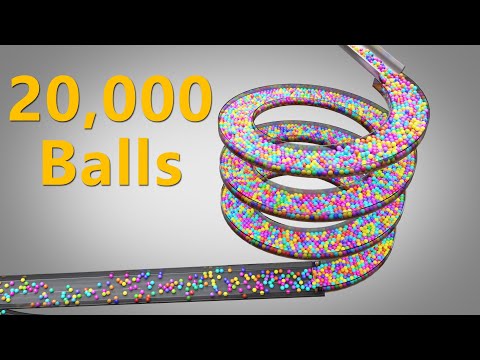 20,000 Color Balls Marble Run Loop animation V01