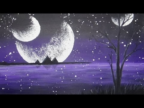 Acrylic Painting Mystical Moons Alien Planet #CACFantasyArt