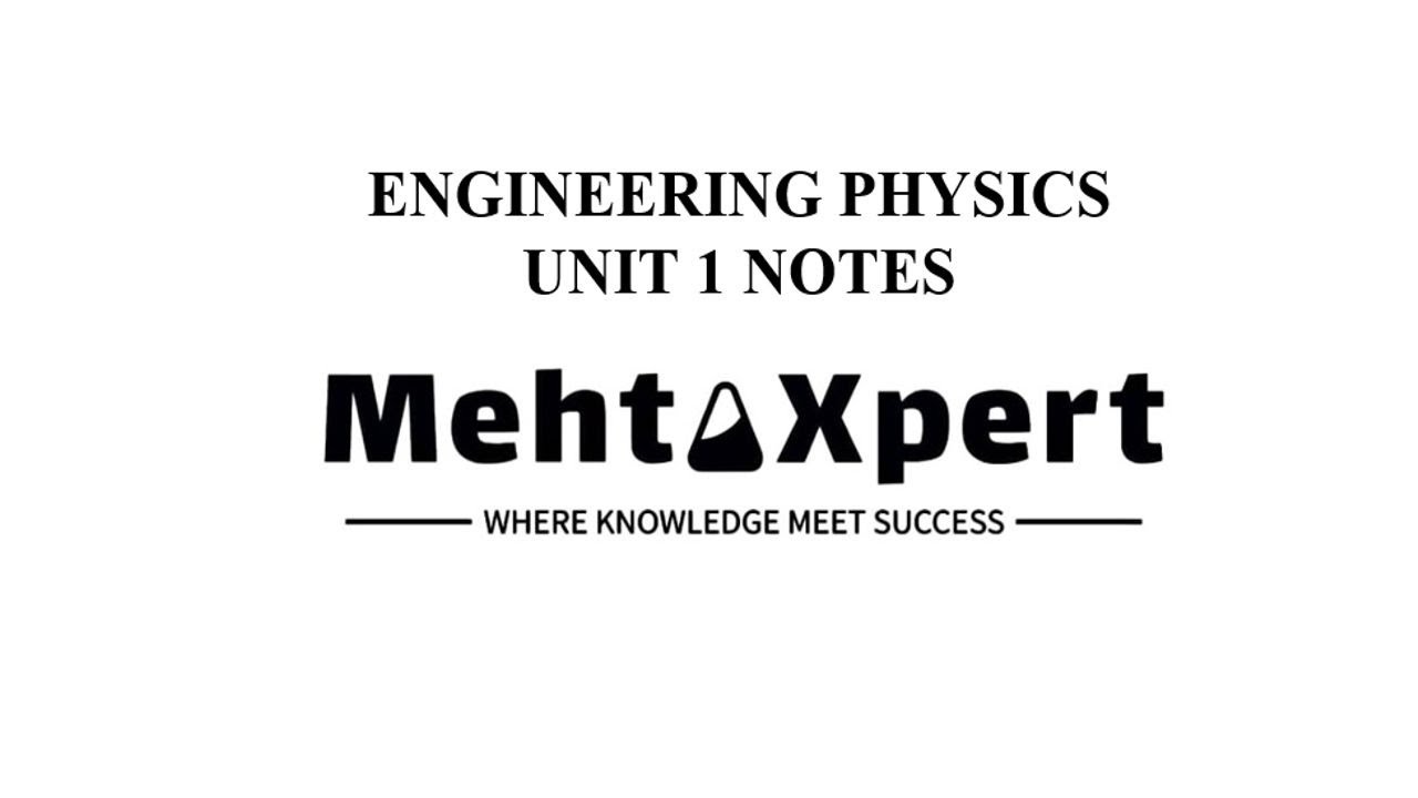 Engineering Physics : Unit 1 Notes