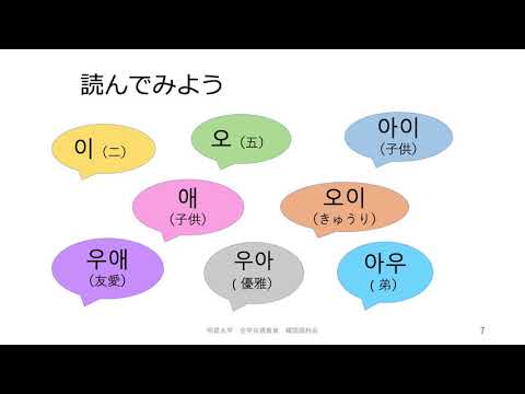ハングルの紹介（全学共通教育委員会　つなぐ学び　外国語教育）｜明星大学