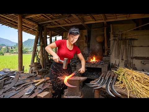 Alone in the Forest Cabin | Blacksmith Girl Repairs and Recycles Old Sandals