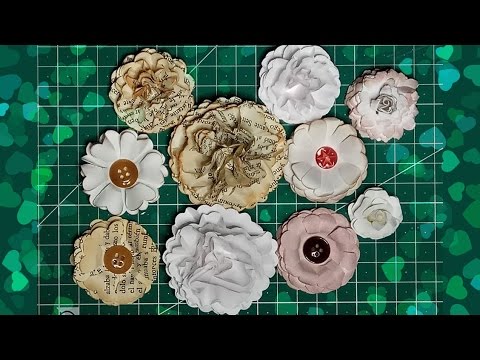 Flores de papel sin troqueles florales