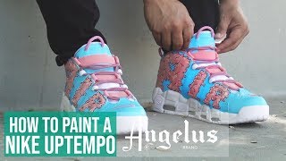 Nike Air More Uptempo &#39;96 | Cotton Candy Clouds Custom | Angelus Paint