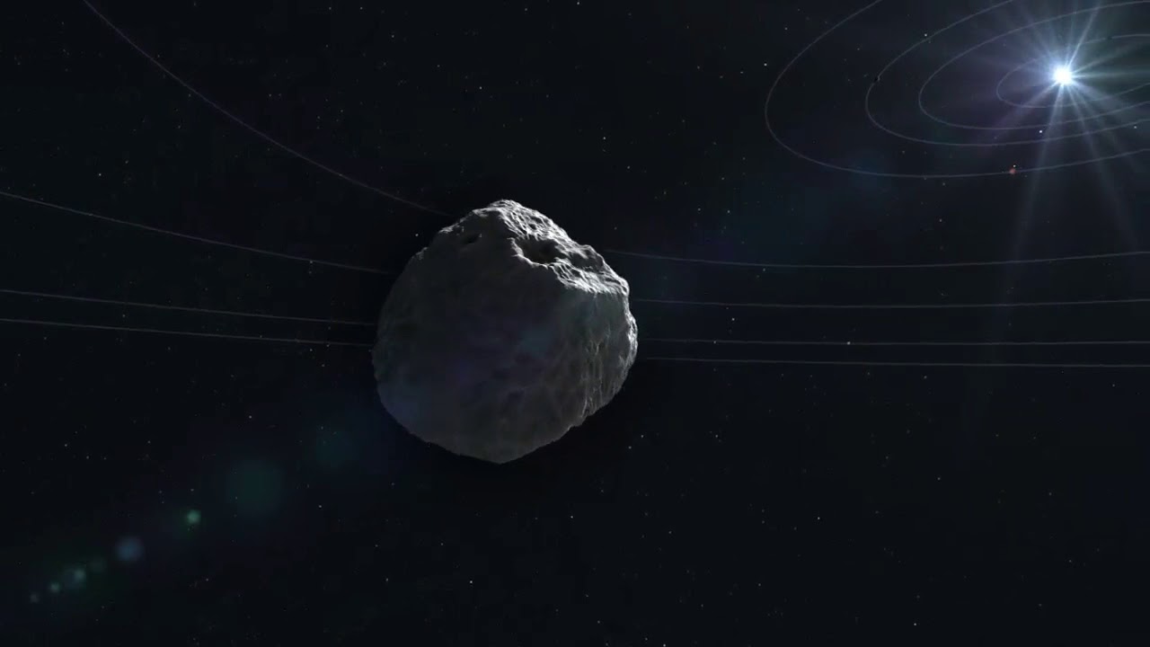 Asteroid flying through space / no copyright footage