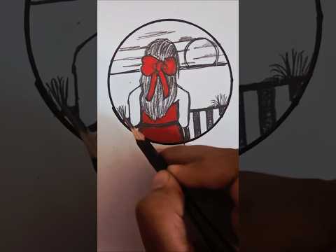 Girl with sunset #drawing #pencil #art #draw #reels