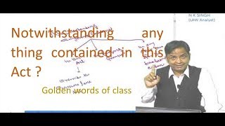 Meaning of Notwithstanding any thing contained | Law | Golden words of class