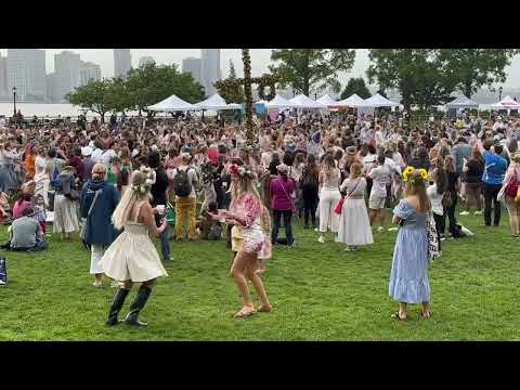 Swedish Midsummer Festival dancing