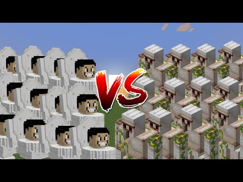 100 skibidi toilets vs 100 iron golems