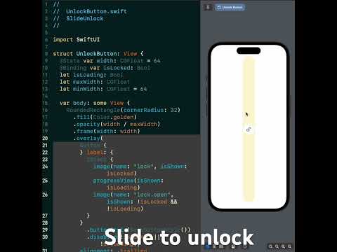 SwiftUI || Slide to unlock || lock screen || iOS 17