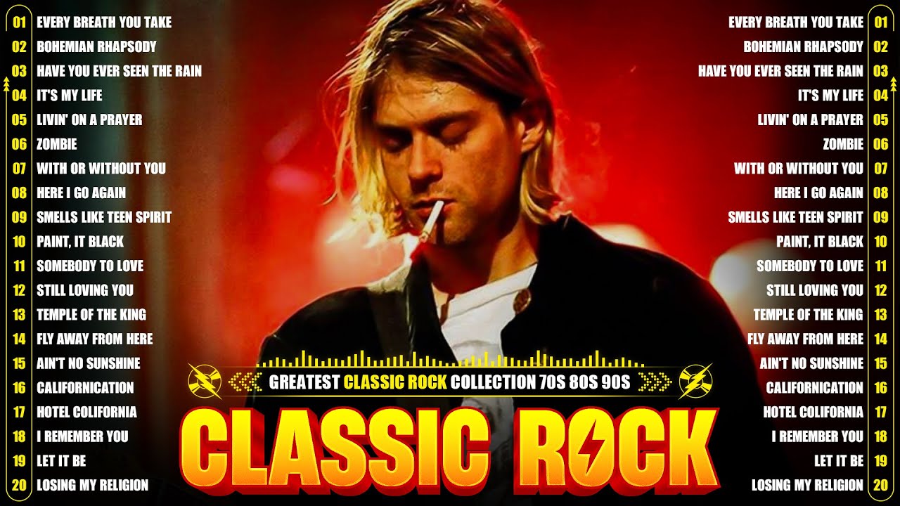 Nirvana, Led Zeppelin, Bon Jovi, Aerosmith, U2, ACDC 💥 Best Classic Rock Songs 70s 80s 90s