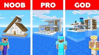 Minecraft Battle: NOOB vs PRO vs GOD: HOUSE ON WATER in MINECRAFT / Animation