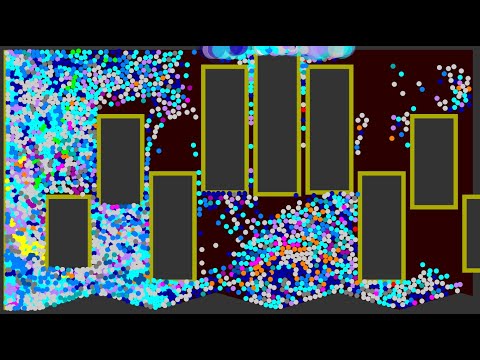 Shutter Crush | Survival Proliferation Marble Race In Algodoo