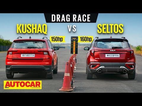 Drag Race: Skoda Kushaq vs 2023 Kia Seltos - 1.5-litre turbo-petrol matchup | @autocarindia1