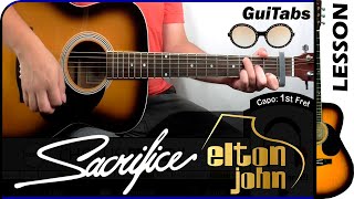 How to play SACRIFICE 😢 - Elton John / GUITAR Lesson 🎸 / GuiTabs #163