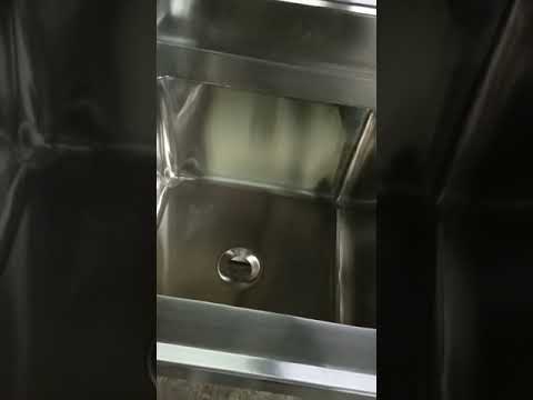 Silver double stainless steel two sink unit, 46x24x34+18