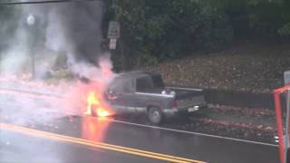 preview picture of video 'Truck on Fire in Wyalusing Tire EXPLODES!'