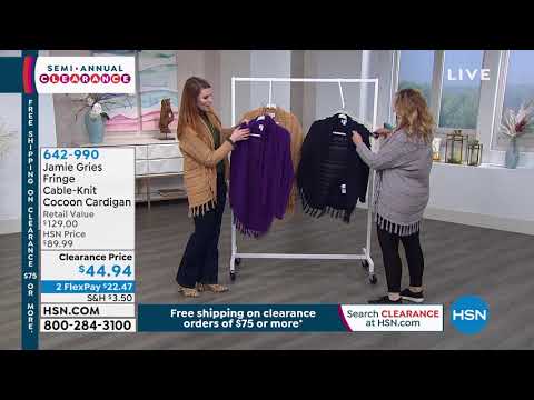 Jamie Gries Fringe CableKnit Cocoon Cardigan