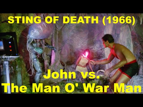 JOHN VS. THE MAN O' WAR MAN (Sting of Death - 1966) - Creature Clips