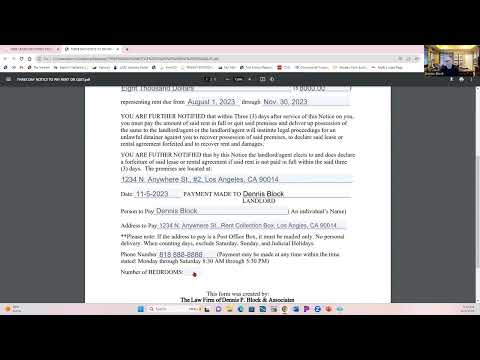 How to Prepare and Serve a 3-Day Notice to Pay or Quit.