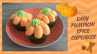 Halloween Easy Pumpkin Spice Cupcakes with Cream Cheese Frosting