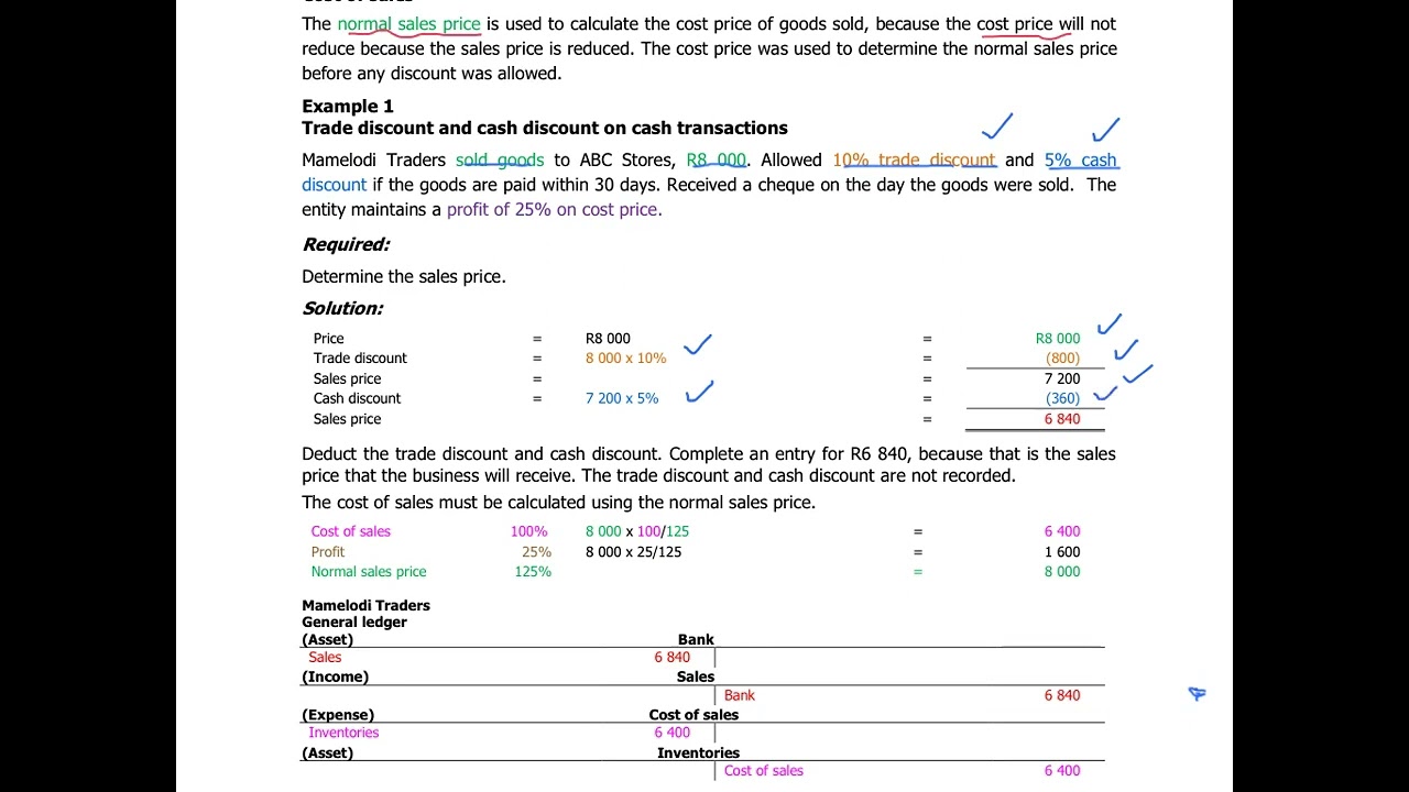 10. Trade Discount, Cash Discount & Cost of Sales