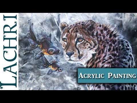 Painting a Cheetah & Goldfish in Acrylics w/ Lachri